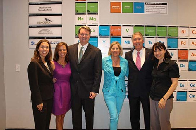 From left, Tanya La Force (Children’s Science Center board chair); Lee Ann Brownlee (Children’s Science Center board member); John Brownlee (Holland and Knight LLC); Stacey Reynolds (SJR Associates); Kevin Reynolds (Cardinal Bank president); Nene Spivy (Children’s Science Center executive director).
