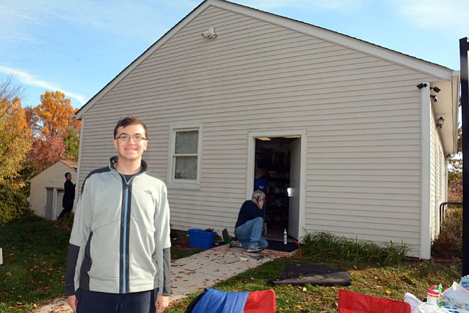 Life Scout Charles Gilbertson from Troop 913 poses outside the LINK Food Pantry in Herndon during his Eagle Service project on Saturday, Oct. 31.
