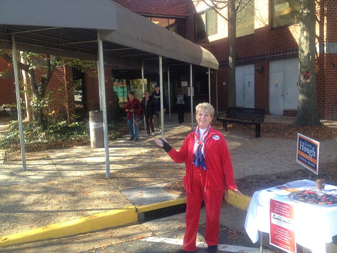 Nov. 3 the polls were open for election in Fairfax County. Shirley Elliott offered voting information and literature to residents who came to vote at Reston’s 1850 Cameron Glen Drive.