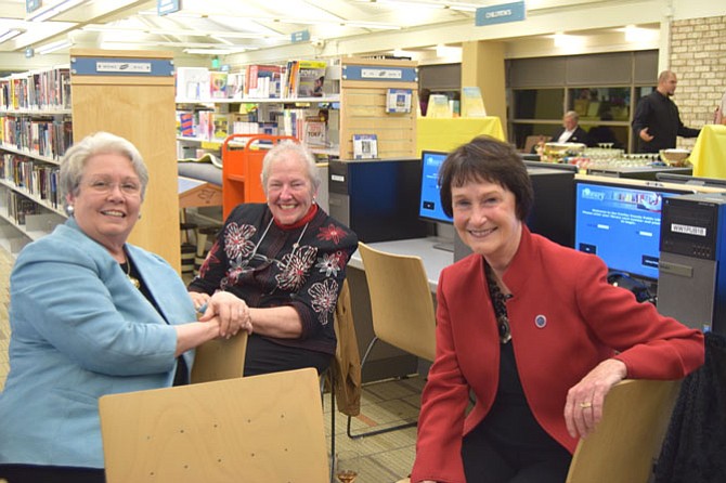 From left, Katherine Hanley, former Secretary of the Commonwealth of Virginia, Fairfax County Board of Supervisors Vice Chairman Penelope A. Gross and Fairfax County Board of Supervisors Chairman Sharon Bulova.
