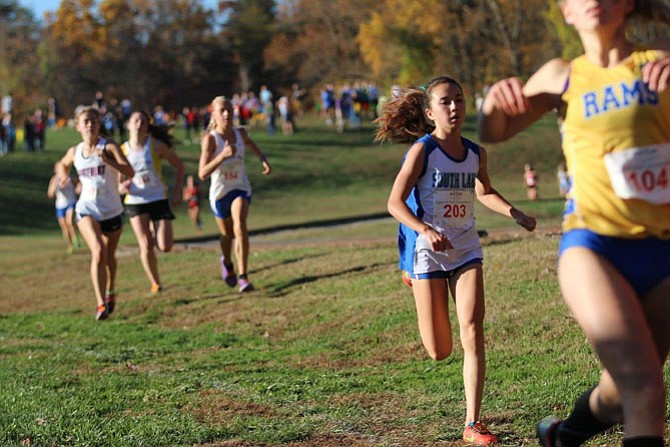 South Lakes High School’s sophomore Anna Prater placed 64th among 155 runners in Northern Region 6A Championship Meet girls race on Nov. 4 at Burke Lake Park (2.98 miles). In the boys race, South Lakes’ John LeBerre placed 83rd among 116 runners.
