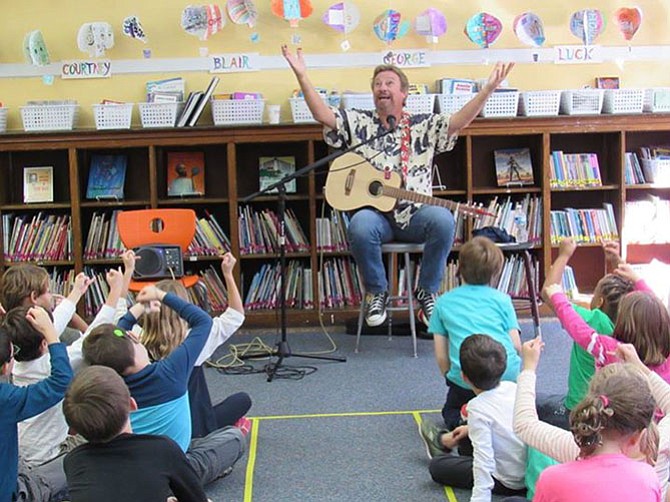 TAFFY musician Dan Crow brings out the enthusiasm of the kids at the Lab School of Washington.