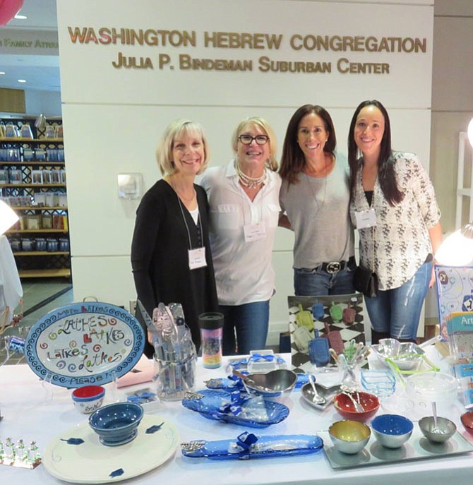 At last year’s boutique (from left): Janet Abrams, Karen Perkins, Cindy Schapiro, and Mimi Arnold.
