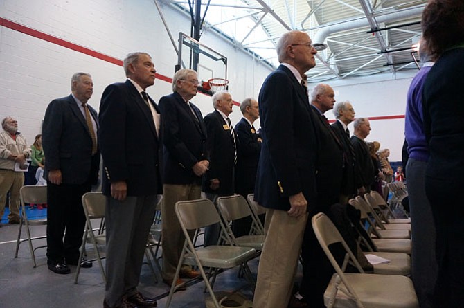 West Point class of 1959 friends of Rocky Versace attend the Alexandria Veterans Day ceremony at the Mount Vernon Recreation Center.
