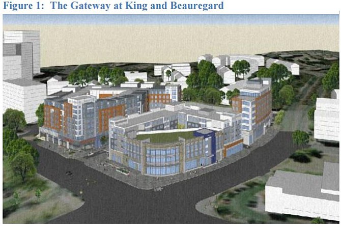 Concept design for Gateway at Beauregard and King Streets.
