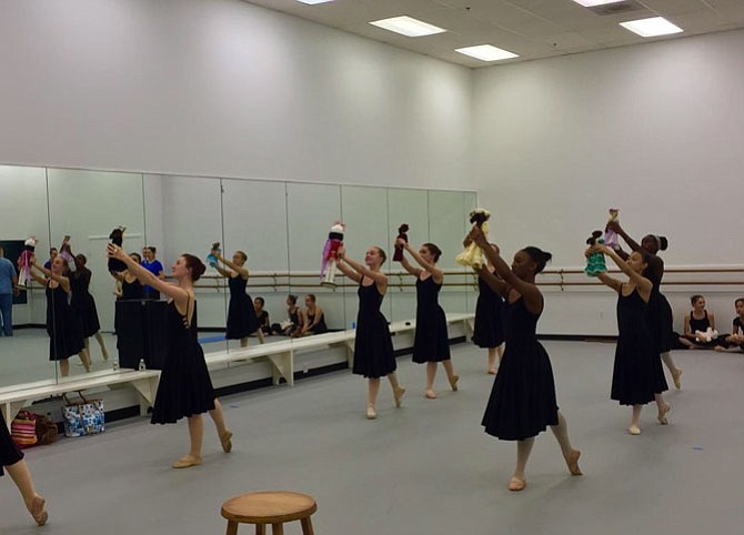 Fairfax Ballet Company dancers in rehearsal for “A Fairfax Nutcracker.”