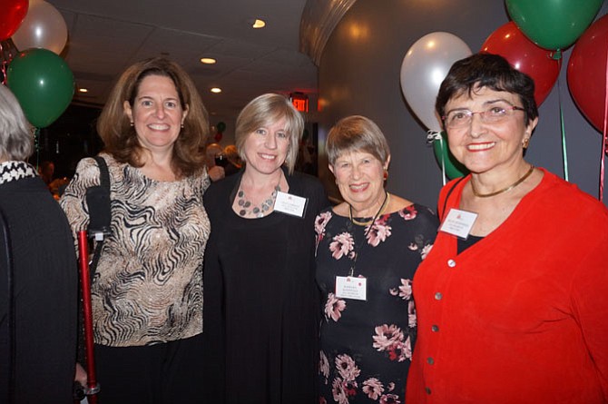 Vice Mayor Allison Silberberg, left, joins Cele Garrett Exec director, Barbara Rosenfeld board chair and Helen Desfosses at the At Home in Alexandria La Dolce Vita celebration Nov. 8 at La Porta’s Restaurant.
