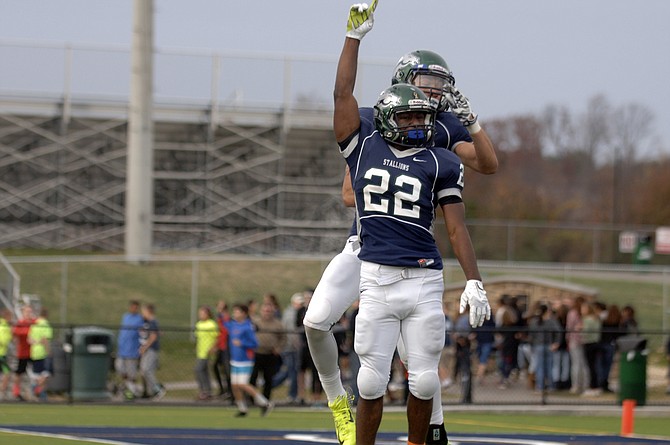 Michael Williams celebrates during South County's 20-15 win over Robinson in the 6A North semifinals on Saturday at South County High School.