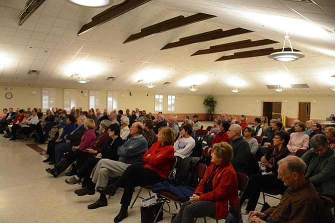 More than 80 community members gather at the Church of the Good Shepherd on Braddock Road as state Sen. Dave Marsden (D-37) talks about future transportation projects in Virginia.