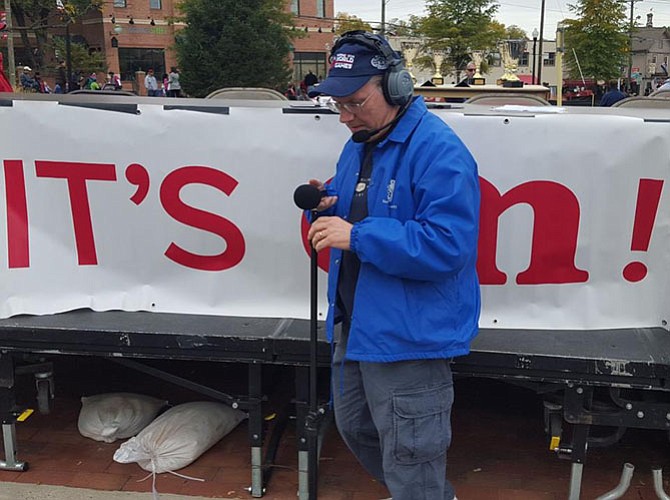 Herndon HCTV president Blake Rose prepares equipment to cover the Herndon High Homecoming Parade in downtown Herndon. HCTV is a nonprofit, cable access PEG station which broadcasts from the Old Town Hall in downtown Herndon.
