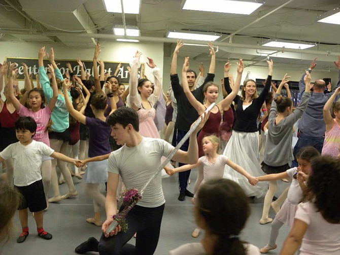 The ensemble rehearses at The Center for Ballet Arts’ new studio in Fairfax for its production of “Nutcracker in  a Nutshell” playing Saturday and Sunday, Dec. 19 and 20 at NVCC Alexandria’s Schlesinger Concert Hall.
