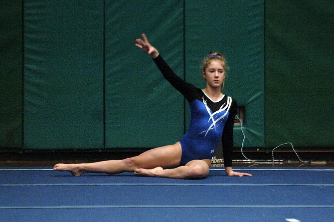 Yorktown freshman Julia Hays won the all-around competition at Monday’s meet at Langley High School.