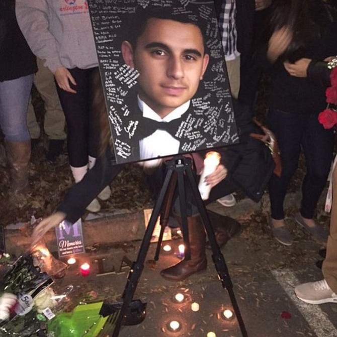 Lake Braddock students, family and community members mourned the loss of Laween Akrawi with a vigil held Sunday night, Dec. 20 in the school parking lot.