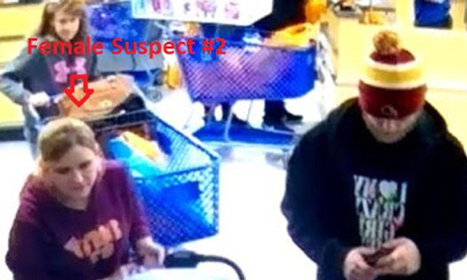 Three suspects in theft at Fair Lakes Shopping Center.
