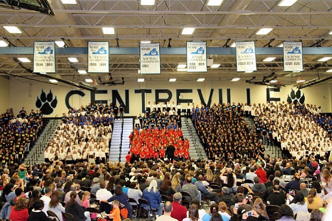 Centreville Pyramid Choir encompasses Union Mill, Centreville, Centre Ridge and Colin Powell elementary schools, Liberty Middle School and Centreville High School. 

