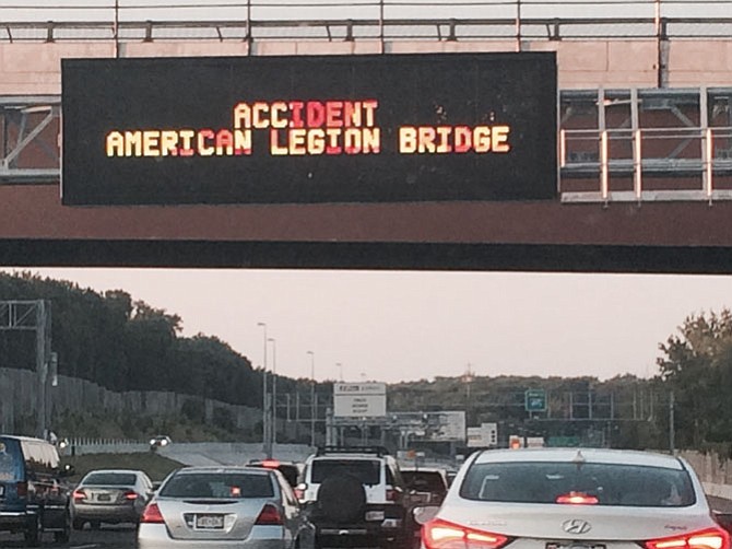 Accident Ahead: McLean Citizens Association and many county business groups call for improvements to the American Legion Bridge in part because commuters clog McLean and Great Falls roads to circumvent the Beltway backup toward the bridge.
