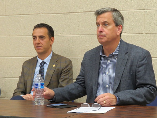 Del. Marcus Simon (D-53) with Del. Rip Sullivan (D-48) at the McLean Community Center Saturday, Jan. 16.
