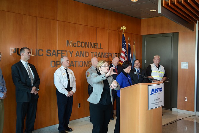 Fairfax County leaders gathered at the McConnell Public Safety and Transportation Operations Center in Fairfax on Jan. 21 to inform people about what to expect with the predicted blizzard over the coming weekend.