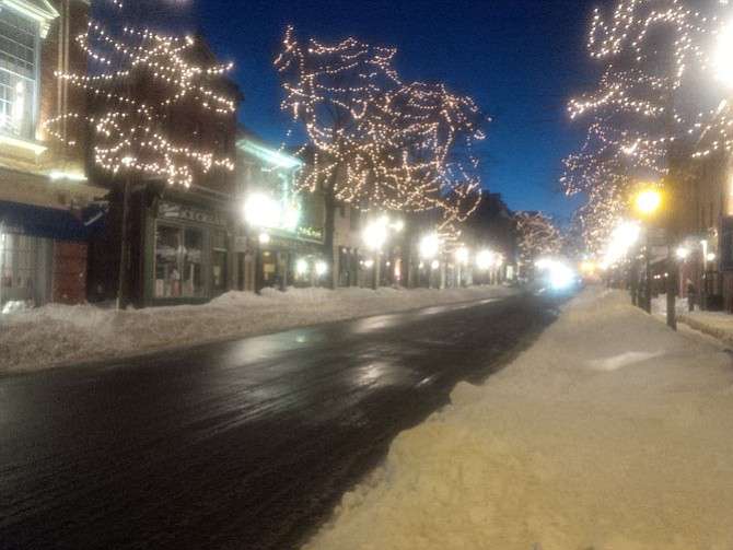 By Sunday night, King Street in Old Town is clear but quiet.