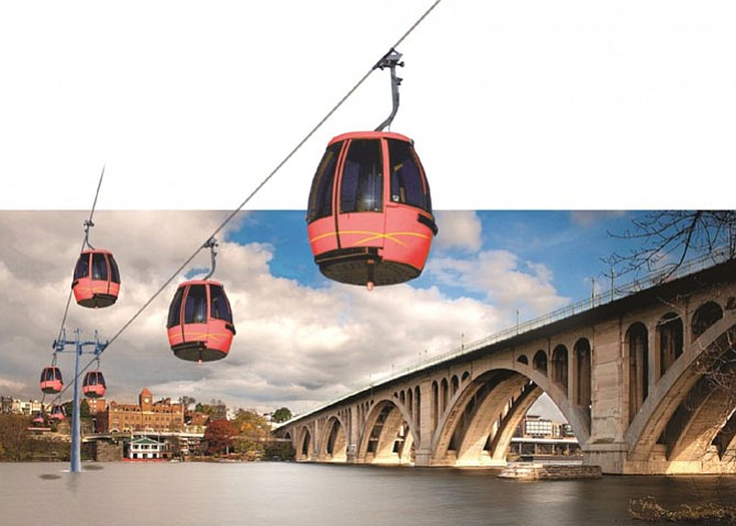 Georgetown BID’s rendering for potential gondola project.
