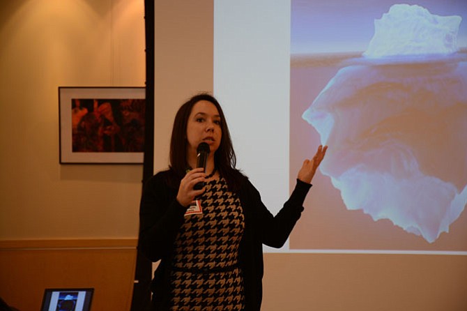 Keynote speaker Elizabeth Scaife, director of Training at Shared Hope International, began an afternoon discussing human trafficking on Jan. 31 at the Stacy C. Sherwood Community Center in Fairfax.