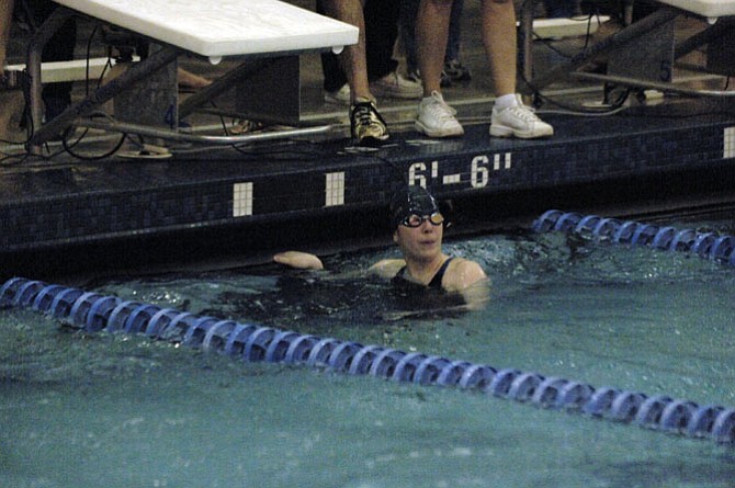Fairfax Anna Ober won Conference 6 titles in the 50 free and 100 free on Jan. 30 at Washington-Lee.