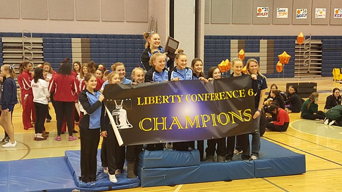 The Yorktown gymnastics team won the Conference 6 championship on Feb. 5 at Washington-Lee High School.