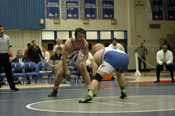 Madison’s Ryan Partridge won the 220-pound 6A North region wrestling championship on Feb. 13 at Fairfax High School.