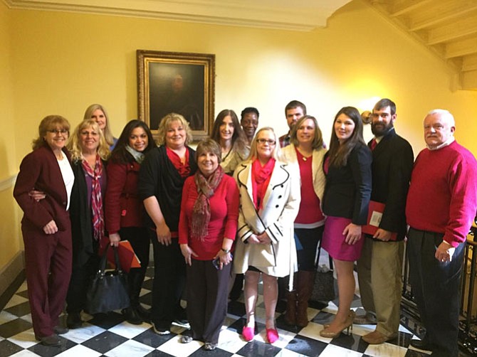 Del. Filler-Corn with parents, grandparents and advocates from Child Care Aware of Virginia.
