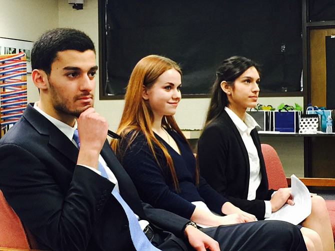 Ameen Al-Dalli, Lily Brock and Priya Miller enjoy Case Day even more after Oral Arguments.
