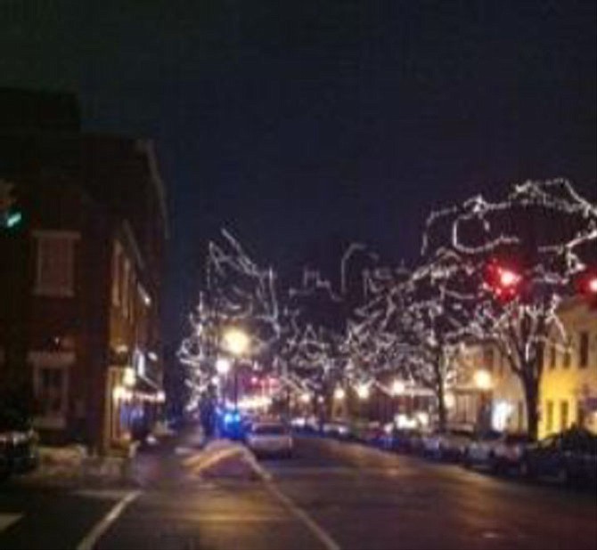 The lights in the trees along King Street.
