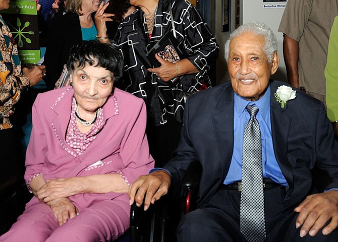 Dorothy Turner, left, is shown with fellow Living Legend Ferdinand Day at a 2014 MetroStage reception honoring local Civil Rights icons. Turner died March 3 at the age of 87.
