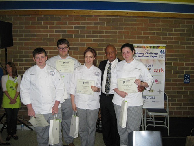 The winner of the first place award in the culinary challenge went to Marshall Academy in Falls Church/McLean. Each student received a $200 scholarship. 
