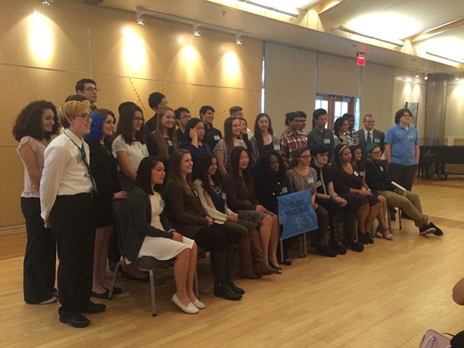 Student Peace Award recipients pose after the ceremony.
