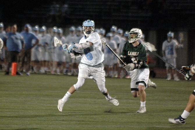 Yorktown midfielder Pearson Savarino scored a team-high three goals against Langley on Thursday.