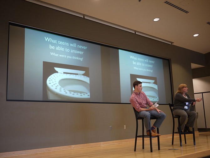 David Balick and Kate McCauley (l-r) talk about the teen brain and how to deal with the “dangerous years” between 12 and 18. 
