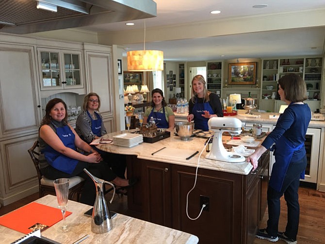 Terri Carr teaches a class in her Potomac kitchen.
