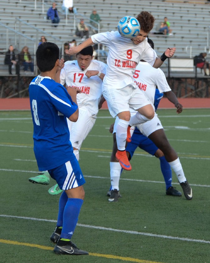 Maverick Argueta and the T.C. Williams soccer team defeated Gar-Field 2-1 on March 17.