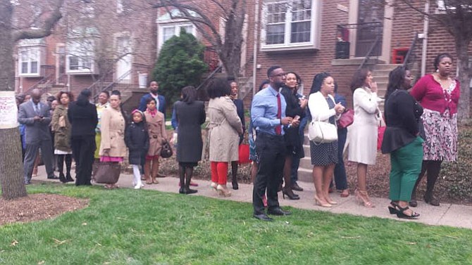 Alfred Street Baptist Church members and visitors lined up outside of the church, waiting to attend the 10 a.m. worship service on Easter Sunday.
