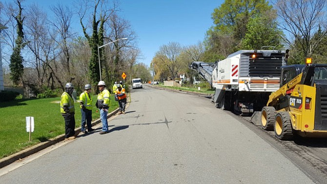 Road re-paving in the Fort Hunt area.
