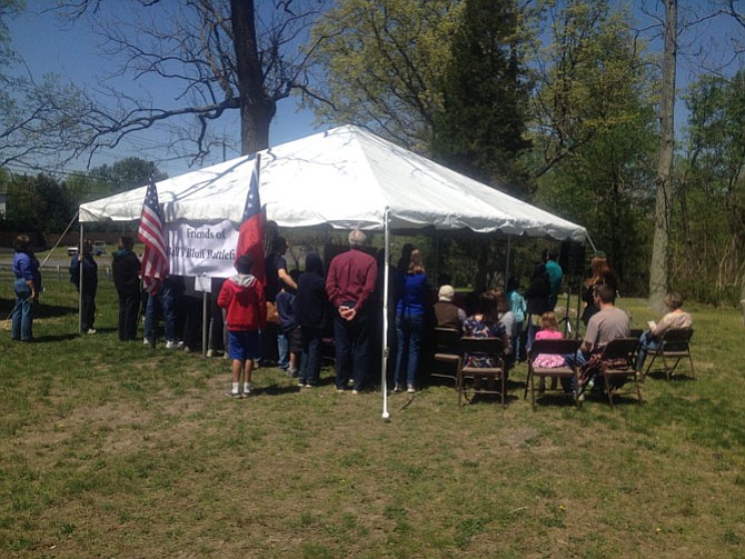 An April presentation titled “These Walls are Talking…” offered history buffs age eight to adult a unique way to learn more about the region’s past at Herndon Frying Pan Farm Park. The event was held near the historic Meeting House. 
