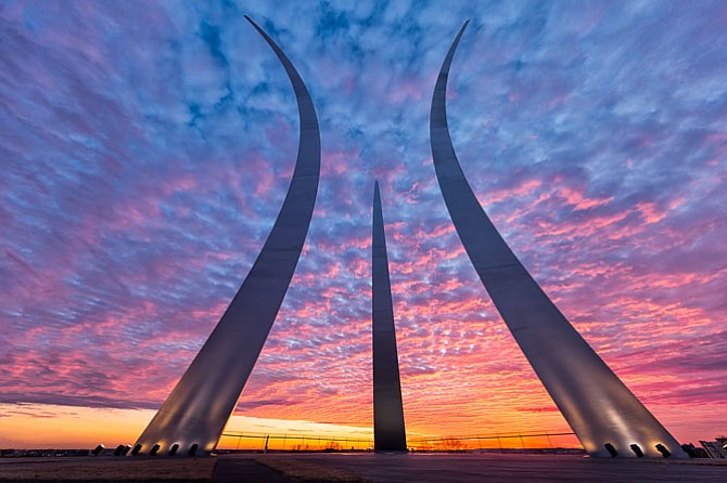”Dawn at the Air Force Memorial” by Jim Diedrich and other art will be on display during SpringFest, June 3-5, at Great Falls Studios.
