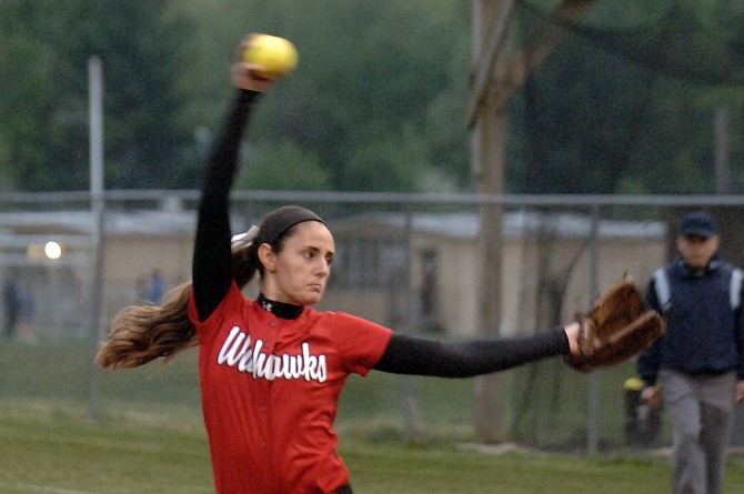 Katie Vannicola and the Madison softball team are in first place in Conference 6.