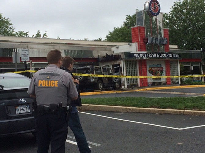 Silver Diner became a felony crime scene Wednesday, May 4, after a 59-year-old man drove his SUV into the restaurant and then set himself on fire, according to police reports.
