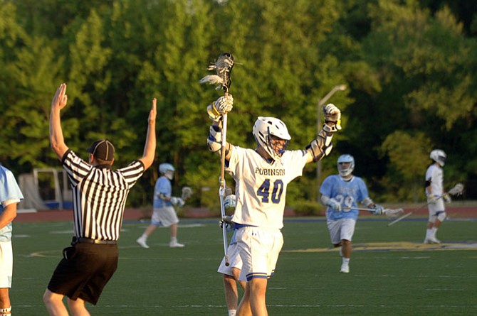 Nick Dillon and the Robinson boys’ lacrosse team earned a state tournament berth with a 12-5 win over Yorktown on May 19.