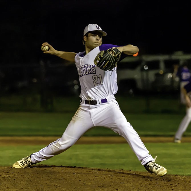 Chantilly pitcher Jared DiCesare threw a nine-inning complete game and earned the win against West Potomac on May 25 in the opening round of the 6A North region tournament.