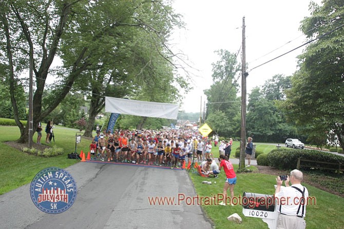 At the start of last year’s Autism Speaks 5K/Walk. 