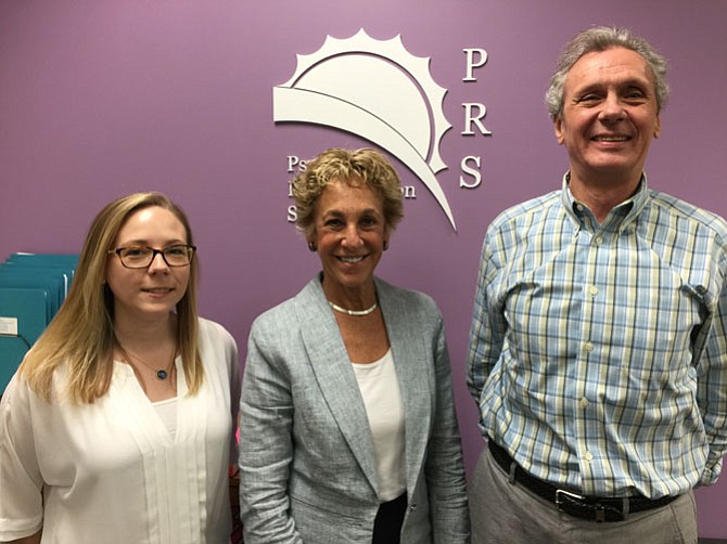 Caryline Kelly, Wendy Gradison of Vienna, and Tom Schuplin, of Alexandria, work with the McLean-based nonprofit PRS to help individuals facing life crises or mental illness. 
