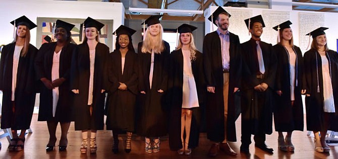 Metropolitan School of the Arts, first academy graduates, from left: Charlyn Rand, Roxanne King, Lexi Rhem, Adia Walker, Samantha Horning, Georgia Monroe, Ben Cherington, Jeremiah Porter, Sarah Christophersen and Allison Hansen.
