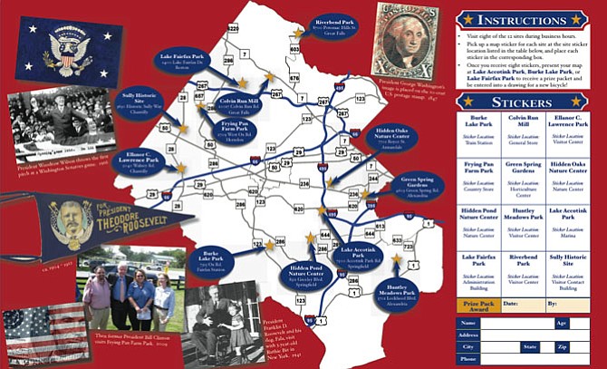 Fairfax County Park Authority Discovery Trail Map – Presidential Edition.
